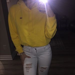 Levi’s Yellow Cropped Hoodie Small
